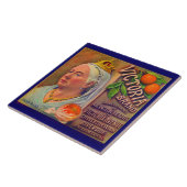 1930年代のフルーツクレートラベルビクトリアブランドオレンジ タイル (側面)