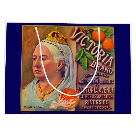 1930年代のフルーツクレートラベルビクトリアブランドオレンジ ラージペーパーバッグ (裏面)