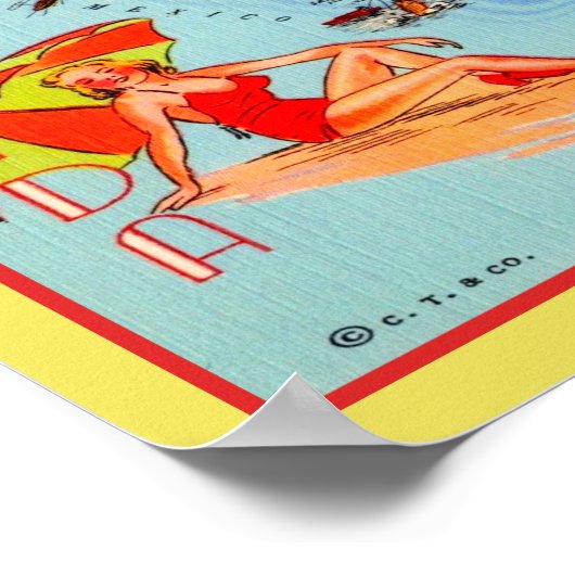 1930年代のフロリダビーチ旅行ポスター ポスター (角)