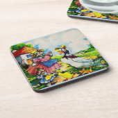 1930年代のママキティ猫とベビー子猫訪問アヒル コースター (左側)