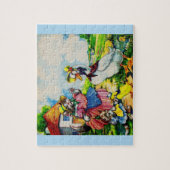 1930年代のママキティ猫とベビー子猫訪問アヒル ジグソーパズル (縦)