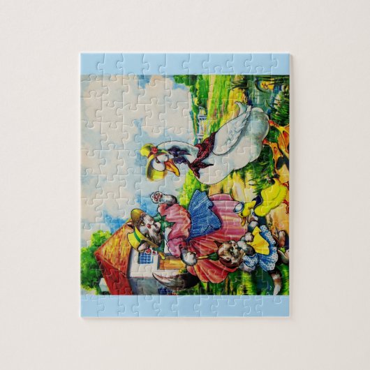 1930年代のママキティ猫とベビー子猫訪問アヒル ジグソーパズル (縦)