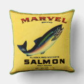 1930年代のマーベルサーモン缶ラベル クッション (裏面)