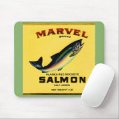 1930年代のマーベルサーモン缶ラベル マウスパッド (マウス)