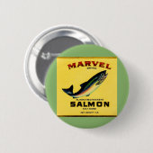 1930年代のマーベルサーモン缶ラベル 缶バッジ (正面&裏面)