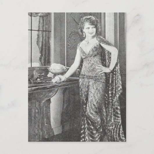 1930年代のモノクロポストカードに描かれた美しい女性 ポストカード (正面)