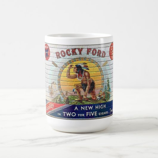 1930年代のレンガ壁コーヒーマグのシガーボックスラベル コーヒーマグカップ (中央)