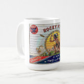 1930年代のレンガ壁コーヒーマグのシガーボックスラベル コーヒーマグカップ (正面左)