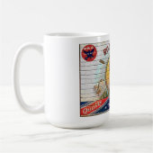 1930年代のレンガ壁コーヒーマグのシガーボックスラベル コーヒーマグカップ (左)