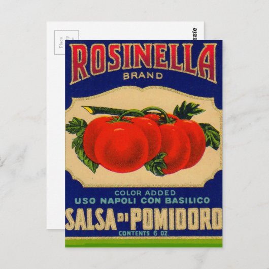 1930年代のロシネラのトマトソースは1位にラベル付けできる ポストカード (正面/裏面)