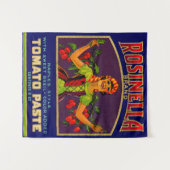 1930年代のロシネラトマトペースト缶ラベル タペストリー (正面(横))