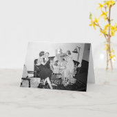 1930年代のロボットはロボット写真に甘い女性を愛する カード (黄色い花)