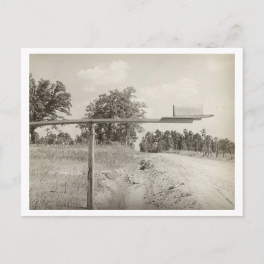 1930年代のヴィンテージの農村部の郵便箱の写真 ポストカード (正面)