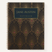 1930年代のヴィンテージアートデコパーソナライズされた壁紙 ノートブック (正面)