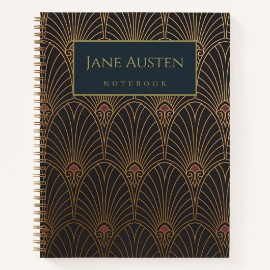 1930年代のヴィンテージアートデコパーソナライズされた壁紙 ノートブック (正面)