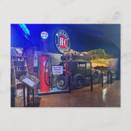 1930年代のヴィンテージガソリンスタンド展示 ポストカード