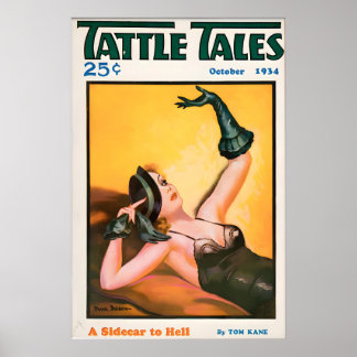 1930年代のヴィンテージ・ピンアップガールポスターとキャンバス A ポスター