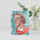 1930年代の健康石鹸のコラージュの女性 ポストカード (スタンド正面)