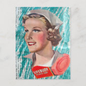1930年代の健康石鹸のコラージュの女性 ポストカード (正面)