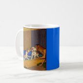 1930年代の児童書アートの子犬とママ コーヒーマグカップ (正面左)