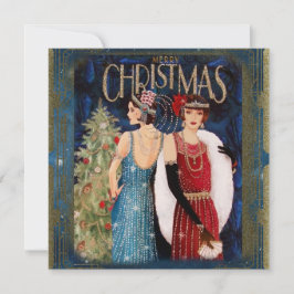 1930年代の女性のクリスマスアート カード