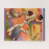 1930年代の子犬とガチョウ ジグソーパズル (横)