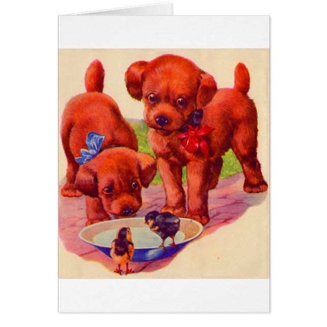 1930年代の子犬と鳥 (正面)