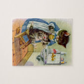 1930年代の子猫ママが子猫を洗う ジグソーパズル (横)