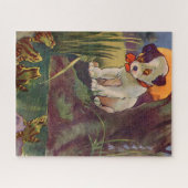 1930年代の愛らしい子犬とブルフロッグ ジグソーパズル (横)