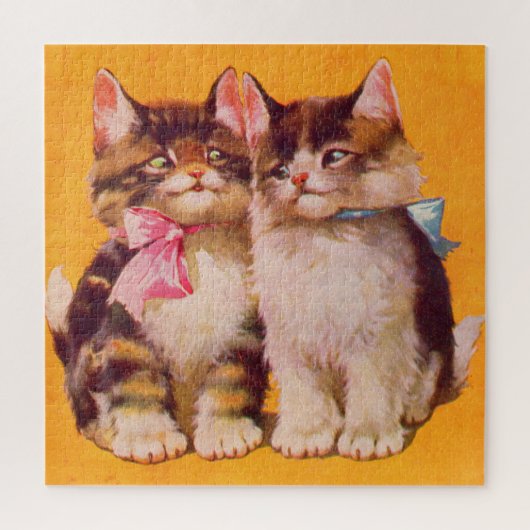 1930年代の愛らしい投光子猫 ジグソーパズル (縦)