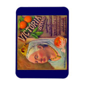 1930年代の果樹果樹状ラベルVictoriaブランドオレンジ マグネット (縦)