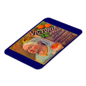 1930年代の果樹果樹状ラベルVictoriaブランドオレンジ マグネット (左側)