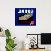 1930年代の法定入札オレンジクレートラベル ポスター (ホームオフィス)