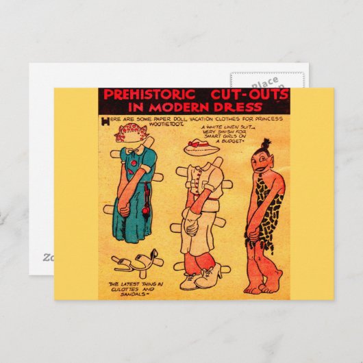 1930年代の漫画の切り抜き人形プリンセス・ウーティートゥ ポストカード (正面/裏面)