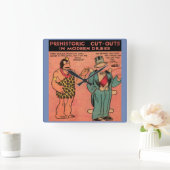 1930年代の漫画は男性の紙人形キンググズル スクエア壁時計 (ホーム)