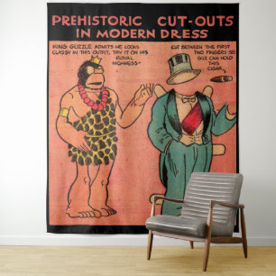 1930年代の漫画洞窟の男の紙人形キンググズル タペストリー