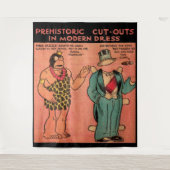 1930年代の漫画洞窟の男の紙人形キンググズル タペストリー (正面)