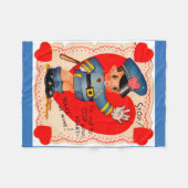 1930年代の男の子のバレンタイン フリースブランケット (正面(横))