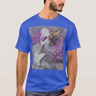 1930年代の神話のマーメイドヴィンテージレトロパープルラブエンド Tシャツ