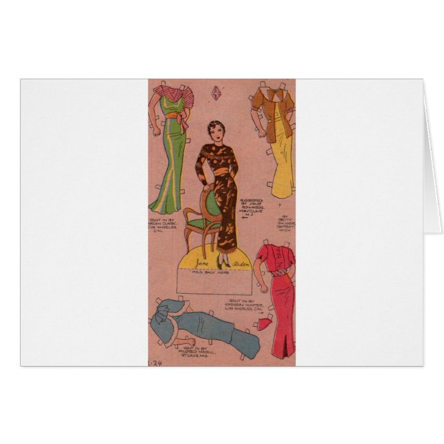 1930年代の紙人形の美しいドレス (正面横)