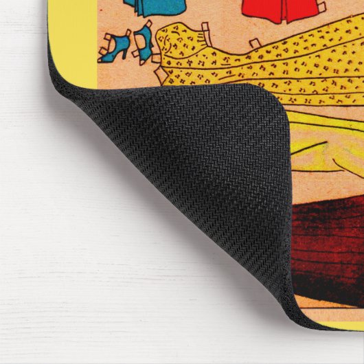 1930年代の紙人形ジェーン・アーデン4つの素敵な衣装 マウスパッド (コーナー)