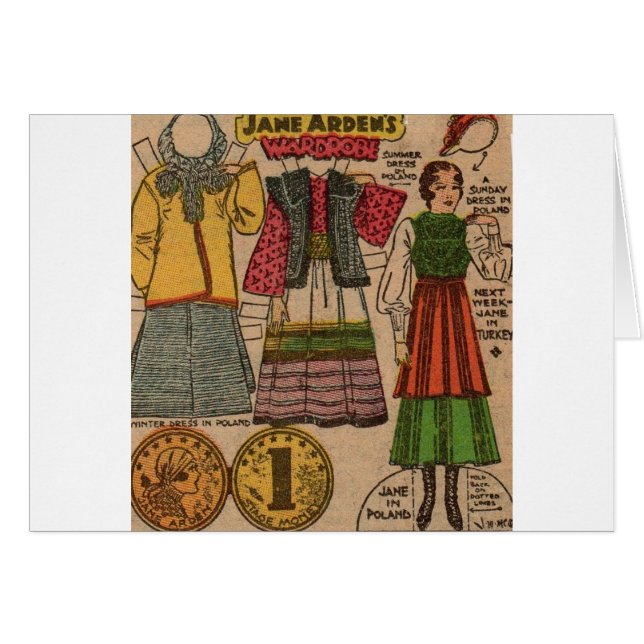 1930年代の紙人形ポーランド服 (正面横)