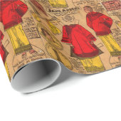 1930年代の紙人形中国の服 ラッピングペーパー (ロールコーナー)