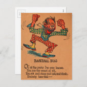 1930年代の酢バレンタイン:野球のバグ シーズンポストカード (正面/裏面)