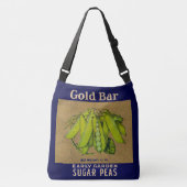 1930年代の金ゴールドバー豆ラベル クロスボディバッグ (正面)