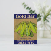 1930年代の金ゴールドバー豆ラベル ポストカード (スタンド正面)