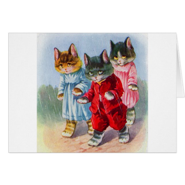 1930年代の雨の中で子猫の服を着た (正面横)