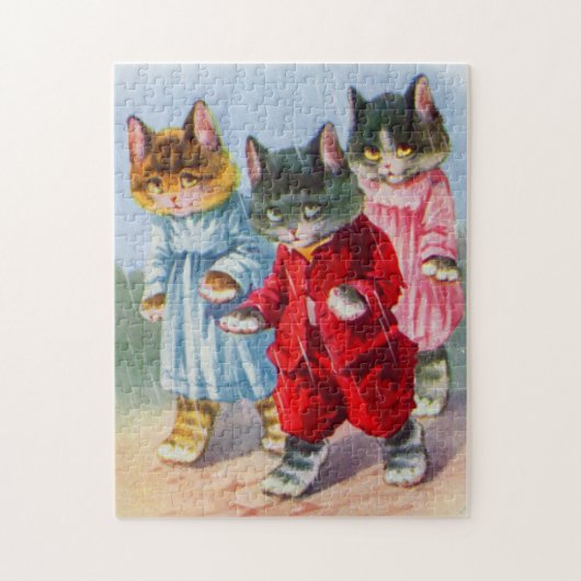 1930年代の雨の中で子猫の服を着た ジグソーパズル (縦)