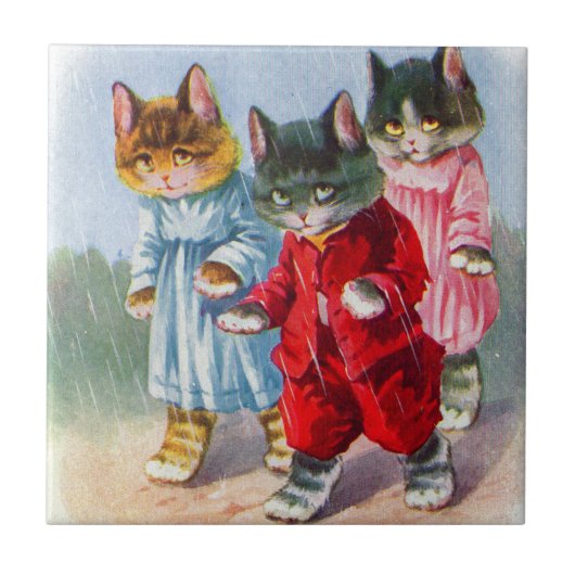 1930年代の雨の中で子猫の服を着た タイル (正面)