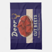 1930年代の鹿カットビーツ缶ラベル キッチンタオル (縦)